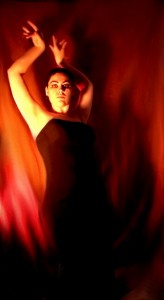 Actress Maria Solovyova in the role of Carmen